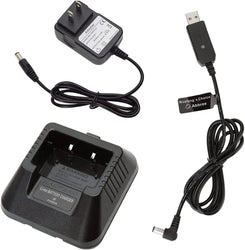 Baofeng Charger UV-5R BF-F8HP Charger Two-Way Radio Charger 100v-240v with Adapter + USB Charger Cable for UV-5R Series Walkie