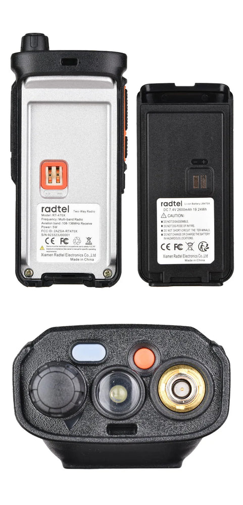 Radtel RT-470X Full Band Ham Radio 256 Channel Air Band Two Way Radio USB-C Aviation NOAA Police Marine Amateur HT Scanner Roger