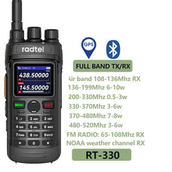 Radtel RT-330 10W Gps Bluetooth App Programming Amateur Radio Power Full Band 136-520MHz TX RX Aviation Frequency  Receive NOAA