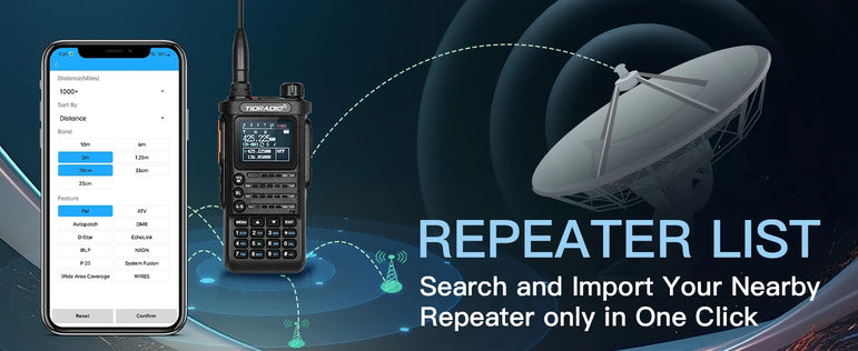 TIDRADIO 10W Walkie Talkie long range Portable Radio connection cell Phone Outdoor Programming Two Way Commutator TD-H8 VHF UHF