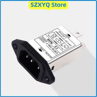 Single-phase AC T-Socket Power EMI filter CW1D-3/6/10A-T 250V Audio Power Purifier Suppress Electromagnetic Interference Signals