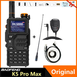 Baofeng K5 Pro Max Walkie Talkie 12W High Capacity UHF VHF AM FM Two Way Radio UVK5 Full Band LCD Noise Reduction DTMF Ham Radio