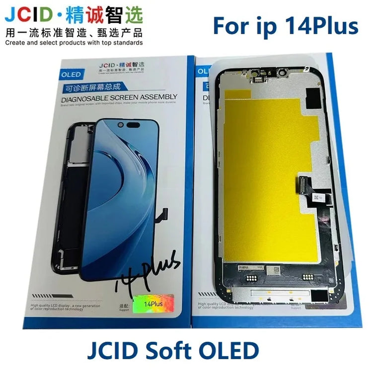 JCID OLED Screen Diagnosable Assembly NEW Soft Hard FHD Touch Display Pantalla For iphone 12 13 15 16 Without IC Removal No Pop