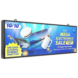 Outdoor PH5 mm 39"x14" Wifi + USB Programmable Scrolling LED Sign Message Board Full Color can Edit Text Image Animation Display