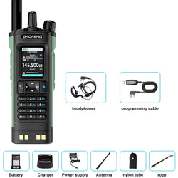 New BAOFENG UV-32 Walkie Talkie GPS 10W Bluetooth APP Programming Multi Band Wireless Copy Frequency Type-C UV32 Ham 2 Way Radio