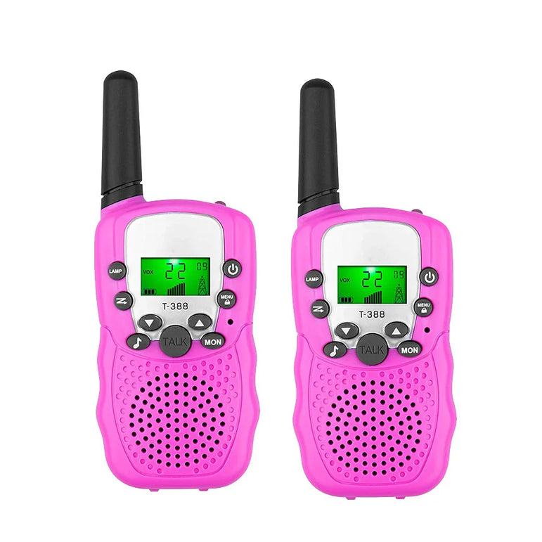 1 Pair Rt-388 Kids Walkie Talkies 0.5W Portable Child Electronic Radio Voice Interphone Outdoor LCD Display Toys Christmas Gifts