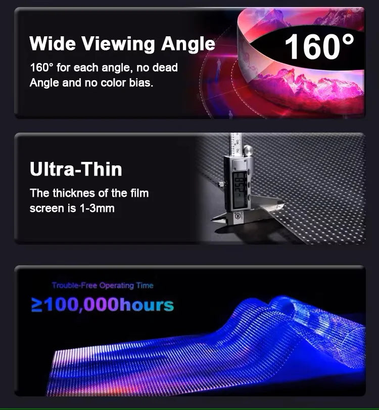 Trending High Transparency Soft Transparent LED Film Screen Glass Facade P6 P8 P10 Digital Signage Displays Flexible Display