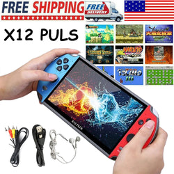 X12 Plus Handheld Game Console 7.1 inch HD Screen Handheld Portable Video Player Built-in 10,000 Classic Video Games Console