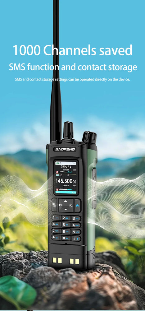 New BAOFENG UV-32 Walkie Talkie GPS 10W Bluetooth APP Programming Multi Band Wireless Copy Frequency Type-C UV32 Ham 2 Way Radio