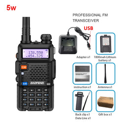 1/2PCS Baofeng UV 5R walkie talkie remote communication dual band VHF UHF FM transceiver bidirectional USB fast charging