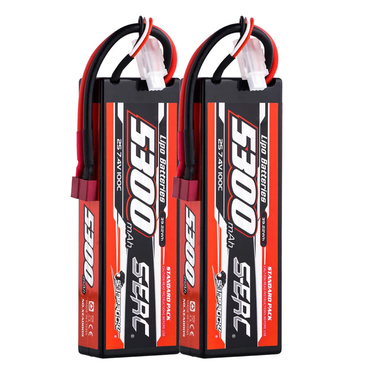 SUNPADOW Lipo Battery 5300mAh 2S 3S 4S 7.4V 11.1V 14.8V EC5 Plug 100C for RC Car Plane DJI Truck Tank Buggy Racing Boat Models