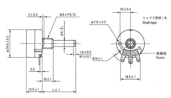 1set 2W Potentiometer Knob Kit RV24YN20S B103 B104 B502 B504 5K 10K 100K 500K+ MF-A03 Knob 6mm with Scale Plate Sheet