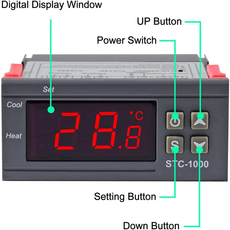 STC-1000 LED Digital Thermostat for Incubator Temperature Controller STC 1000 Thermoregulator Relay Heating Cooling 12V/24V/110V
