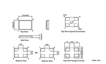 10PCS 2520 SMD Passive Crystal Oscillator 12.000Mhz 14.31818M 16M 20M 24M 25M 26M 27M 30M 32M 37.4M 40M MHZ 2.5*2.0mm 2025