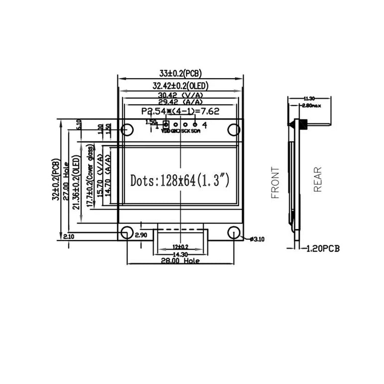 1.3" OLED Module 1.3 inch Display Module White/Blue 128X64 I2C SSD1306 12864 LCD Screen Board 1.3 Inch IIC OLED LED for Arduino