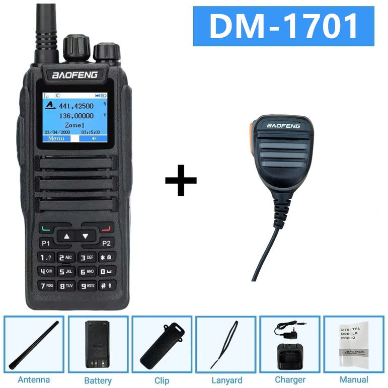 Baofeng Dm 1701 Digital Walkie Talkie Long Range dual Mode dmr Analog Open Gd77 Time slot Tier 1 +2 Radio 1801UV