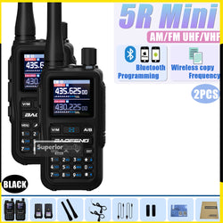 1/2PCS Baofeng UV-5R Mini Walkie Talkie Bluetooth Programming Type-C Dual PTT Lightweight 999 Channels Flashlight Frequency Copy