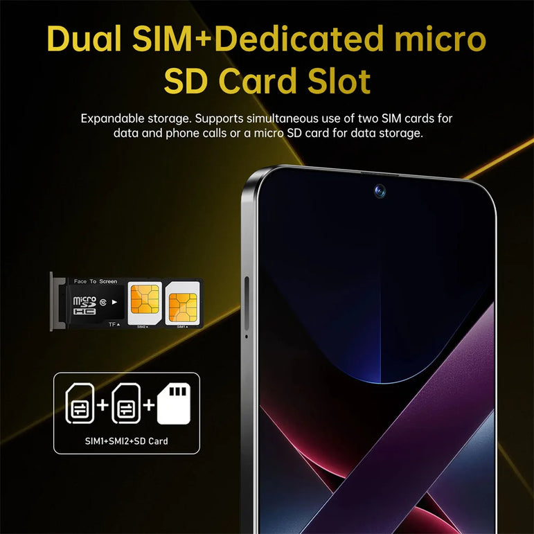 2025 New X7 Pro Case for 7.3HD Smartphone 5G Dual Card 8000mAh Battery Android 14 Global Version