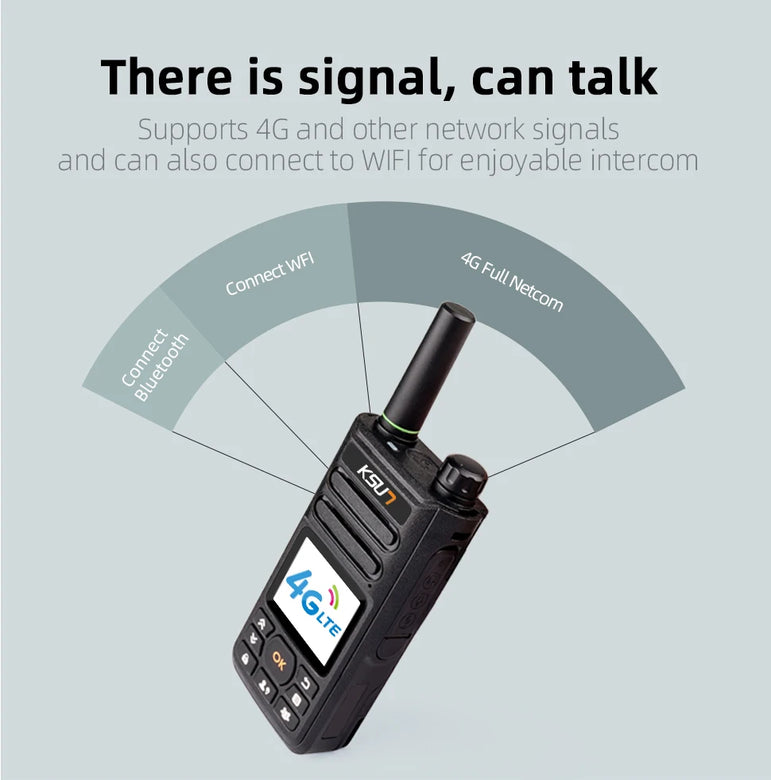 KSUN ZL10 Zello Walkie Talkie Handy Long Range 4G GPS Wifi Blue tooth Mobile Ham Radio Two Way Radio Walkie Talkie 100km