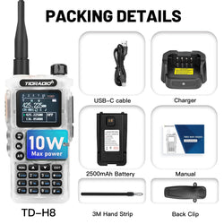 TIDRADIO 10W Walkie Talkie long range Portable Radio connection cell Phone Outdoor Programming Two Way Commutator TD-H8 VHF UHF