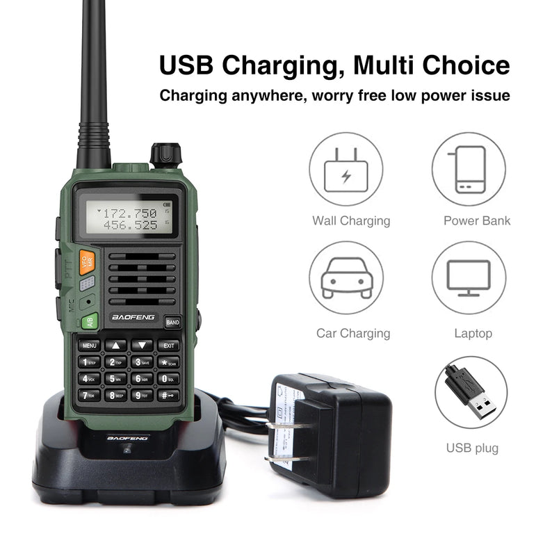1/2PCS BaoFeng UV-S9 PLUS Waterproof Walkie Talkie 10W Powerful CB Radio Long Range Portable Two Way Radio for hunting travel