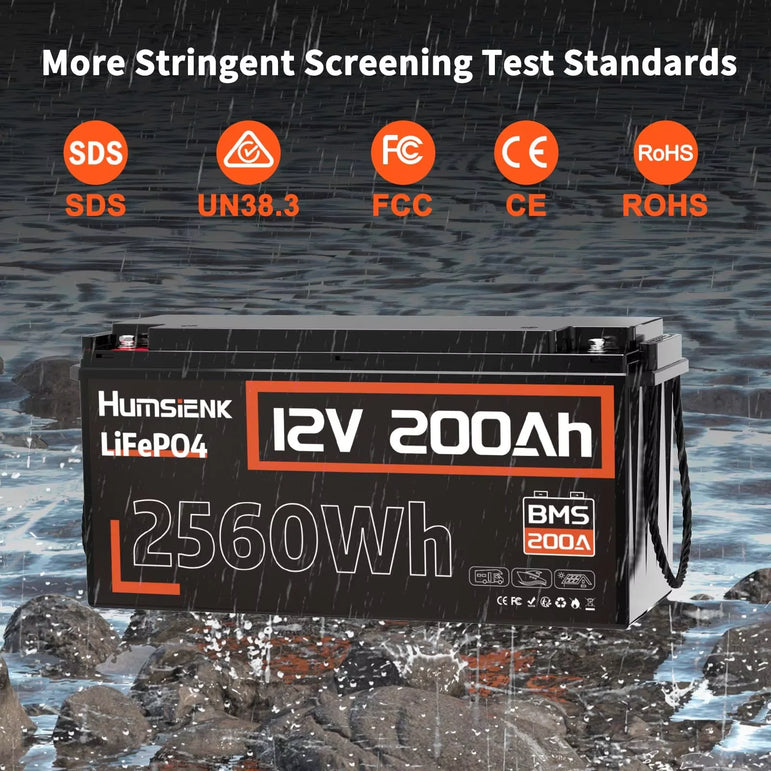 Humsienk 12V 20Ah 100Ah 200Ah 314Ah LiFePO4 Battery Rechargeable Cells 15000 Cycle BMS For RV/ Vans/ Camping/ Home Storage/Solar