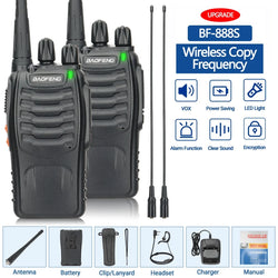 2PCS New Baofeng BF-888S Pro Upgrade Walkie Talkie Wireless Copy Frequency Long Range Portable BF888S Ham Two Way Radio Hunting