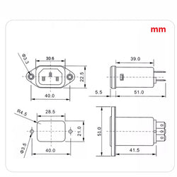 Single-phase AC T-Socket Power EMI filter CW1D-3/6/10A-T 250V Audio Power Purifier Suppress Electromagnetic Interference Signals