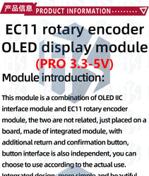 0.96/1.3 inch white oled display screen combined with EC11 rotary encoder module IIC interface for arduino