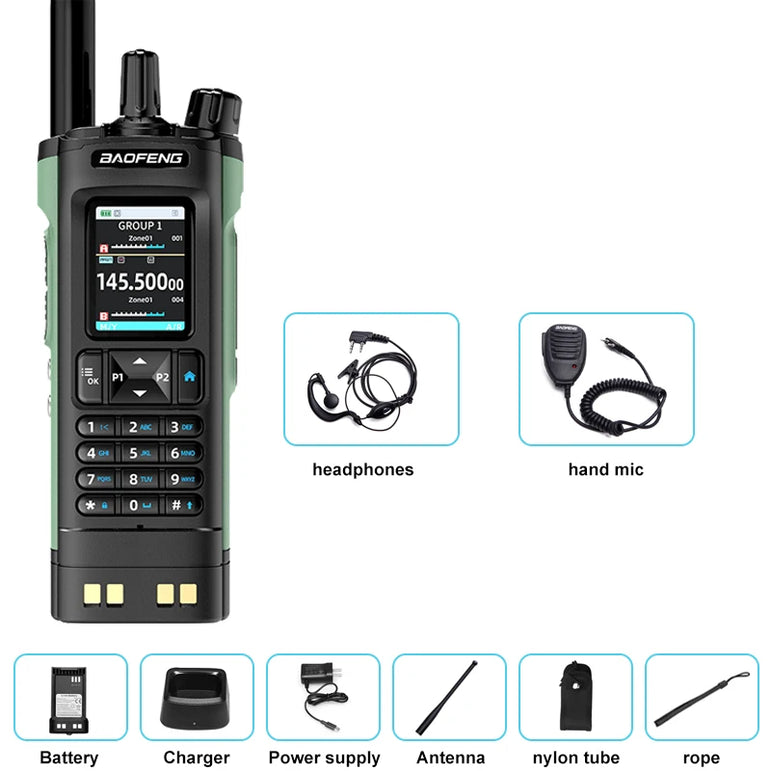 New BAOFENG UV-32 Walkie Talkie GPS 10W Bluetooth APP Programming Multi Band Wireless Copy Frequency Type-C UV32 Ham 2 Way Radio