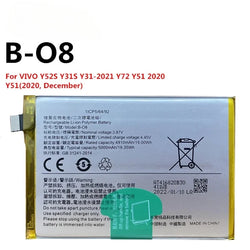 New B-O8 5000mAh Cell Phone Battery for Vivo Y52S Y53S Y31S Y31 (2021) Y72 Y51 (2020) Y51(2020, December) Replacement