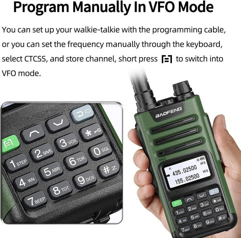 BaoFeng M-13 PRO V1 V2 High Power Multi Band Walkie Talkie Type C Charger Long Range Upgraded UV-13 PRO V1 V2 Ham Two Way Radio