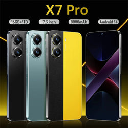 2025 New X7 Pro Case for 7.3HD Smartphone 5G Dual Card 8000mAh Battery Android 14 Global Version