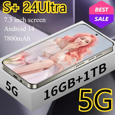 2025 New S+ 24 Ultra Original Intelligent 5G Dual Card Dual Standby Android 14 System 22GB+2TB Global Version 8000mAh Battery