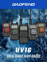 2025 Baofeng UV-16 Max IP68 Waterproof Walkie Talkie Dual Band High Power CB Radio Vhf Uhf CB Ham Radio Long Range Two Way Radio