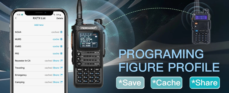 TIDRADIO 10W Walkie Talkie long range Portable Radio connection cell Phone Outdoor Programming Two Way Commutator TD-H8 VHF UHF