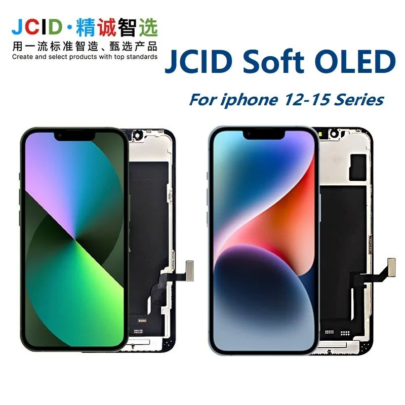 JCID OLED Screen Diagnosable Assembly NEW Soft Hard FHD Touch Display Pantalla For iphone 12 13 15 16 Without IC Removal No Pop
