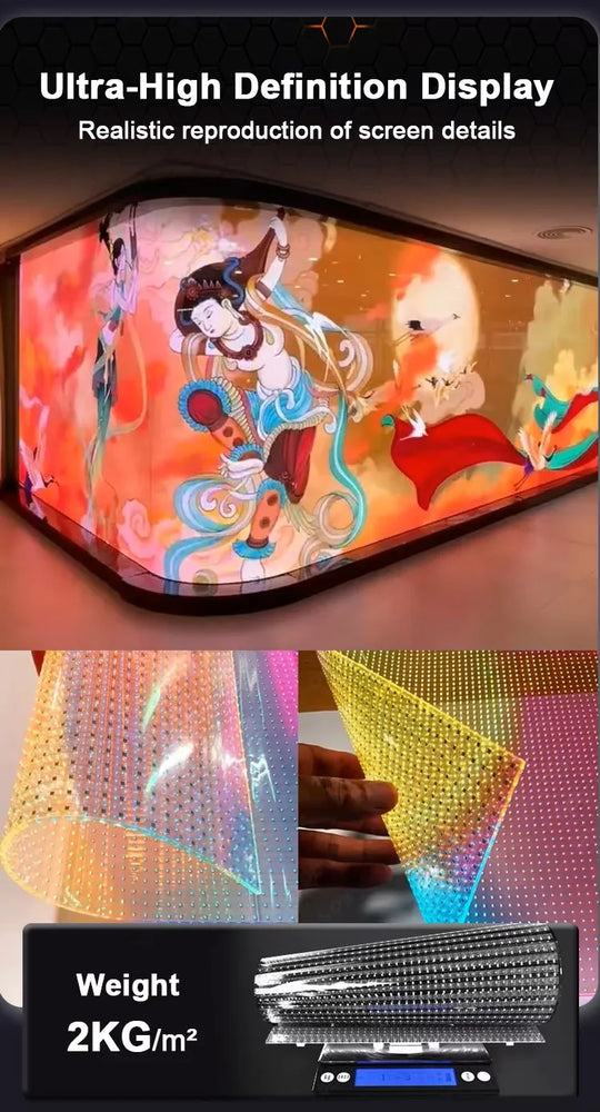 Trending High Transparency Soft Transparent LED Film Screen Glass Facade P6 P8 P10 Digital Signage Displays Flexible Display