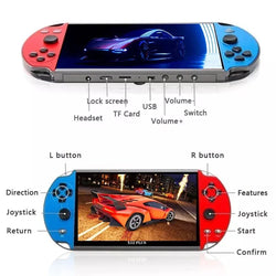 X12 Plus Handheld Game Console 7.1 inch HD Screen Handheld Portable Video Player Built-in 10,000 Classic Video Games Console