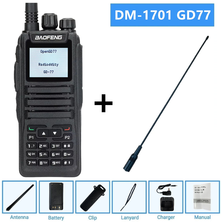 1701 open gd77 Baofeng Digital Walkie Talkie Dual Mode DMR Analog Two Way Radio Dual Time slot Tier 1+2 Dr 1801