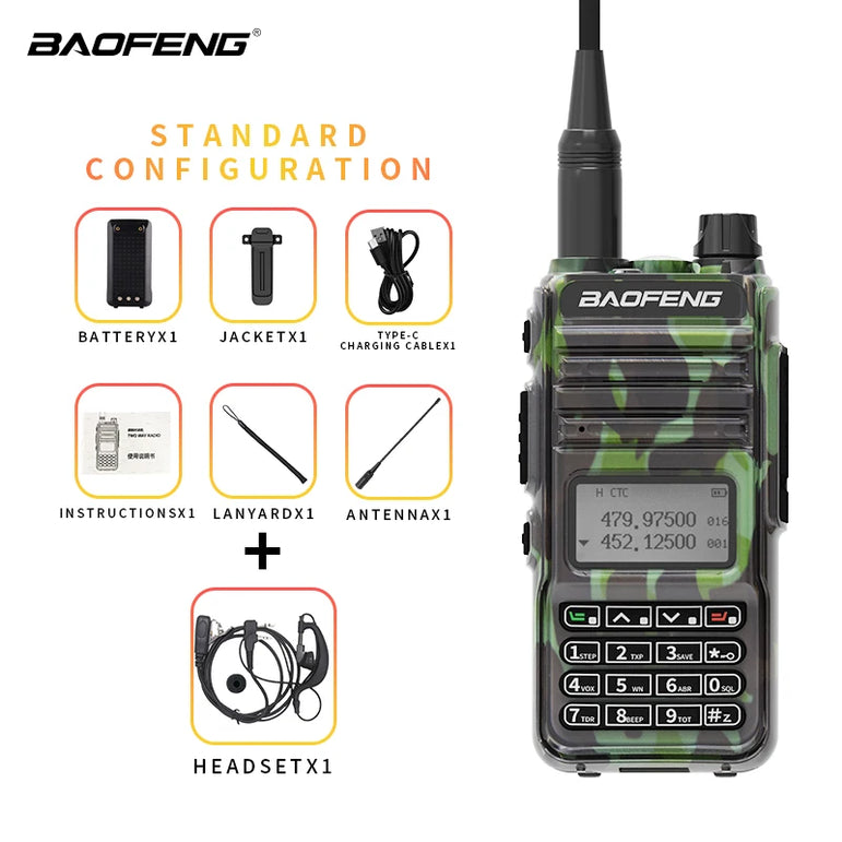 Baofeng RD-K5 Ham Walkie Talkie High Gain Antenna Encryption Anti-interference Air Band 108-136 Mhz 5-10KM Uhf Vhf Two Way Radio