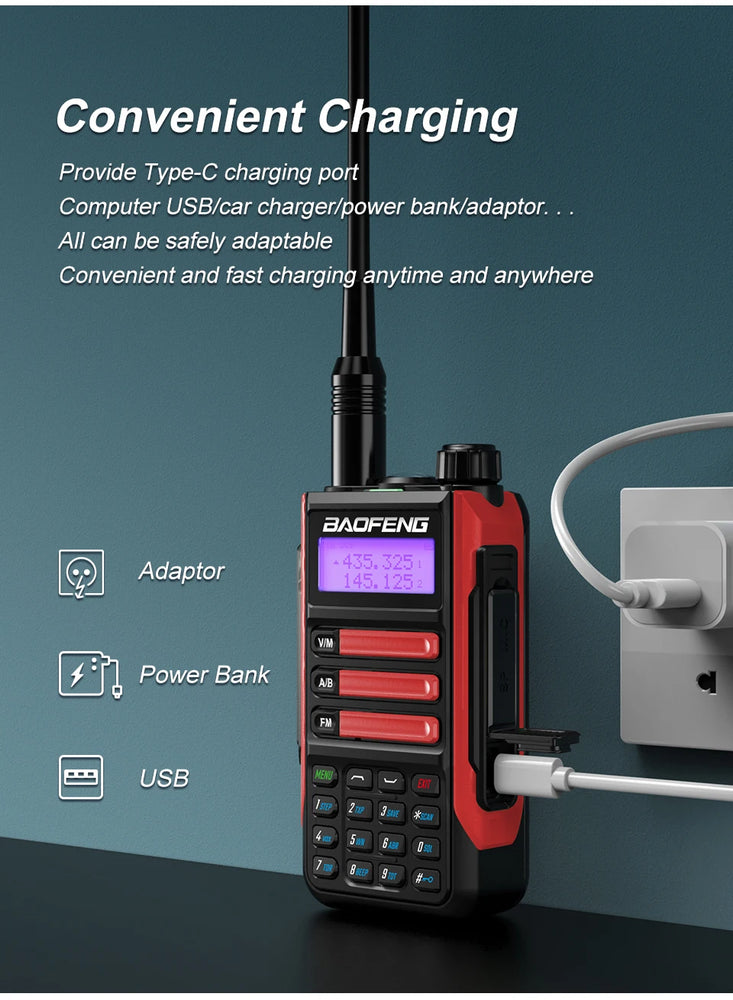 Baofeng UV16Pro V2 50KM CB Ham Radio Station Two Way Amateur VHF Powerful 10Watts UV16 Walkie Talkie Hunting Radios