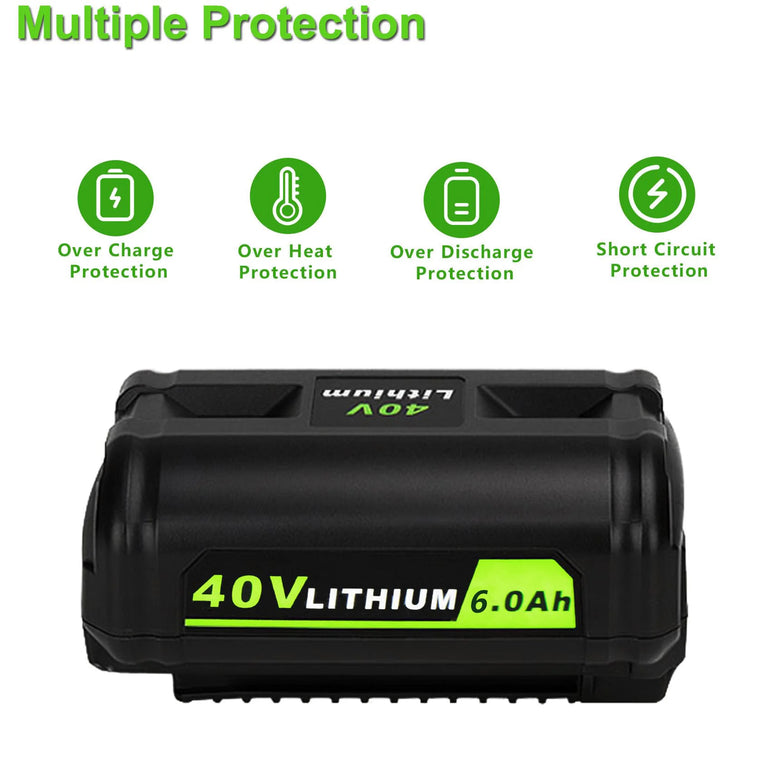 JYJZPB 6.0Ah 40V Battery Replacement for Ryobi Compatible with Ryobi 40V Lithium-Ion Rapid Charger 40V and Cordless Power Tools