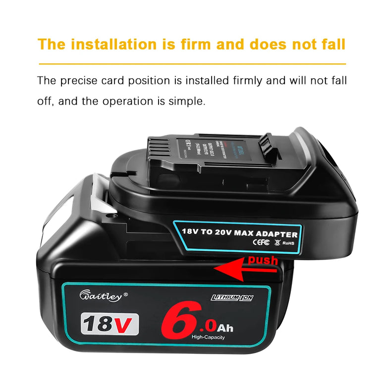 Waitley Battery Adapter for Makita 18V conversion compatible with Dewalt 18V / 20V Power Tool Batteries Accessories DCB200