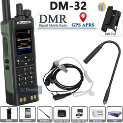 New BAOFENG DM-32 Walkie Talkie With Belt Holster DMR GPS 10W Programming Wireless Copy Frequency Type-C DM32 Ham Two Way Radios