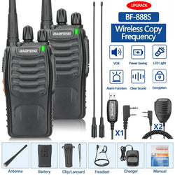 2PCS New Baofeng BF-888S Pro Upgrade Walkie Talkie Wireless Copy Frequency Long Range Portable BF888S Ham Two Way Radio Hunting