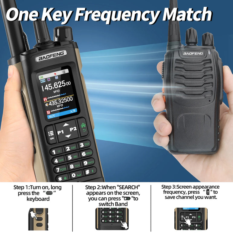 BAOFENG UV-32 Walkie Talkie GPS Multi Band 10W Bluetooth Wireless Programming Copy Frequency 1000CH Long Range Ham Two Way Radio