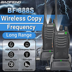 2PCS New Baofeng BF-888S Pro Upgrade Walkie Talkie Wireless Copy Frequency Long Range Portable BF888S Ham Two Way Radio Hunting