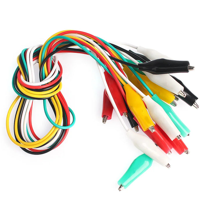 1Set / 10PCS Alligator Clips Electrical DIY Test Leads Alligator Double-ended Crocodile Clips Roach Clip Test 46CM Jumper Wire