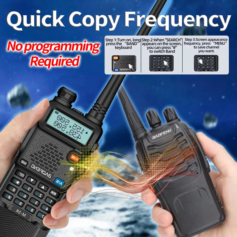 Baofeng M-5R 10W Walkie Talkie 3800mAh Battery Multi Band Wireless Copy Frequency Long Range Commutator Ham UV-5Rx K5 Two Way Ra